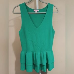 Lilly Pulitzer Green Peplum Blouse